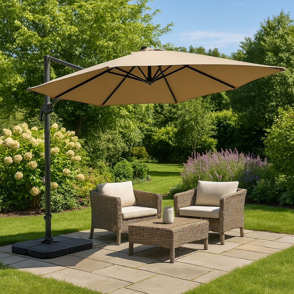 House Nordic – Parasol Baza in Zandkleur – Inclusief Parasolvoet